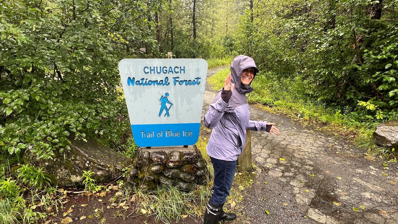 Yoli on the trail of blue ice