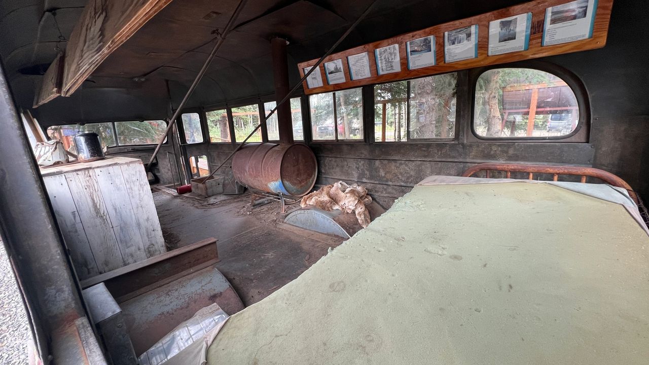Into the Wild bus replica inside