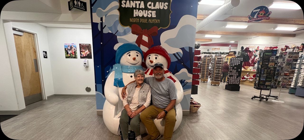 Mom and Alan at Santa Claus House