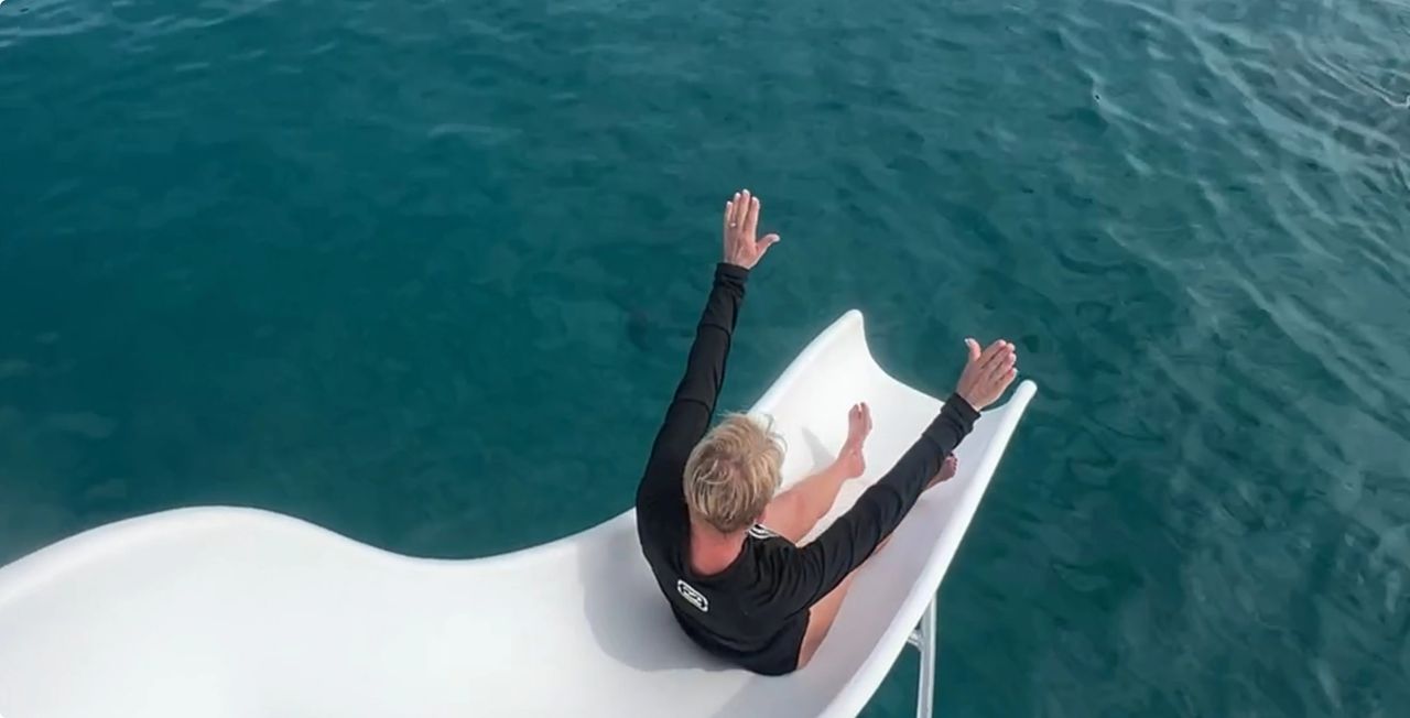 Nan taking the slide