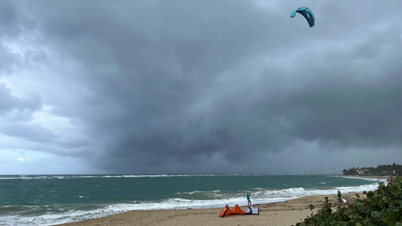 Kite surfing in the storm