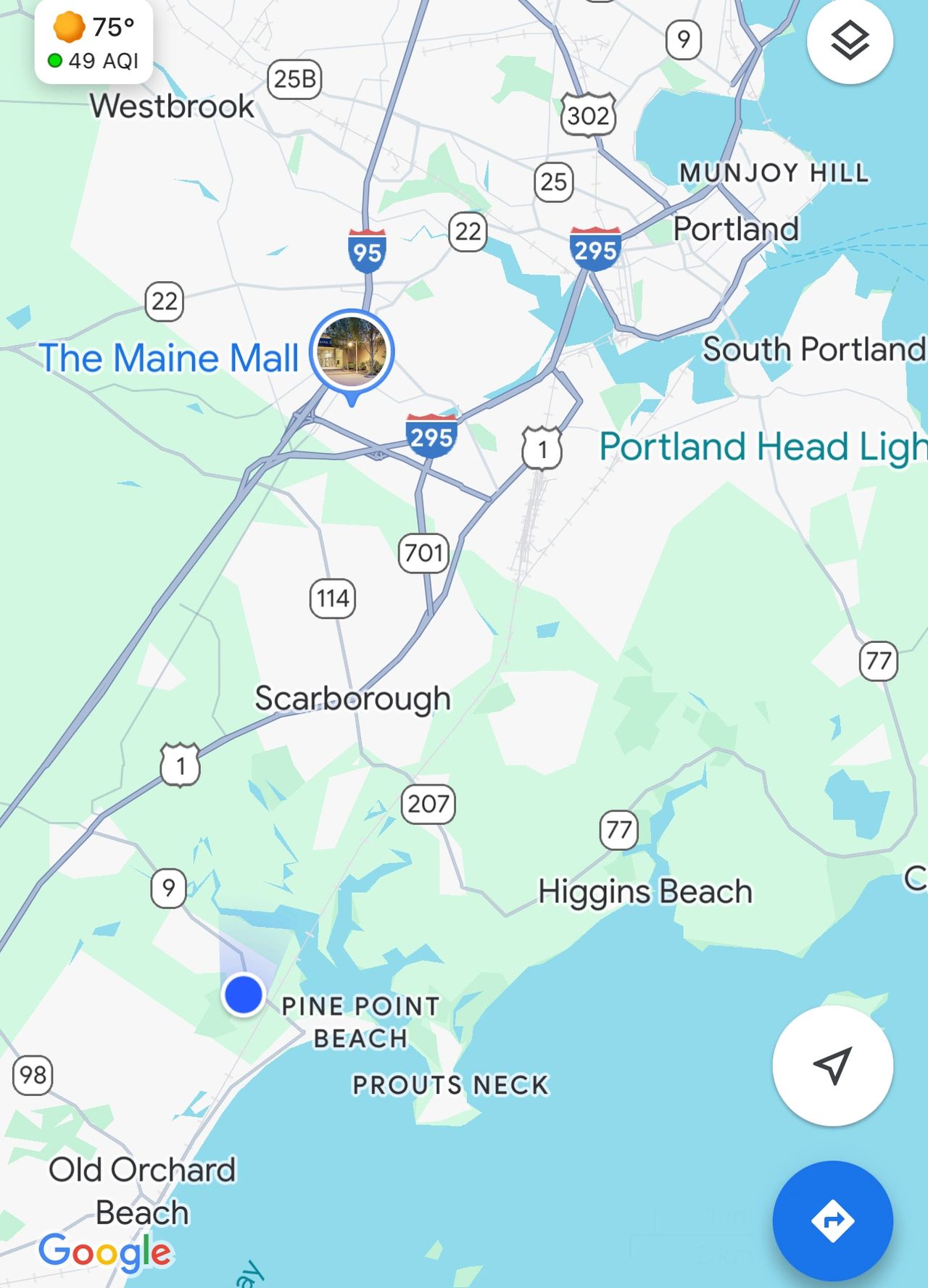 We are south of Portland