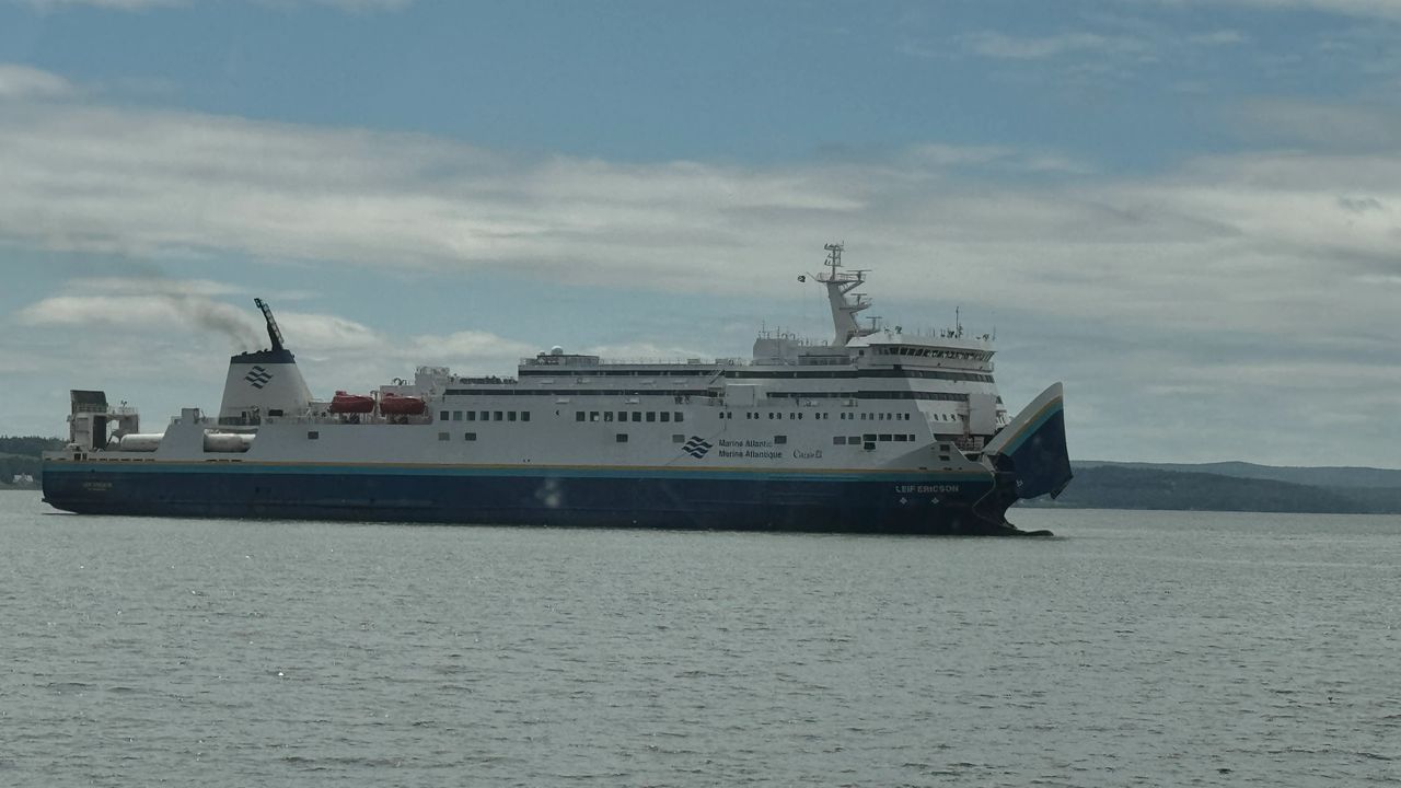 Ferry loads through Bow