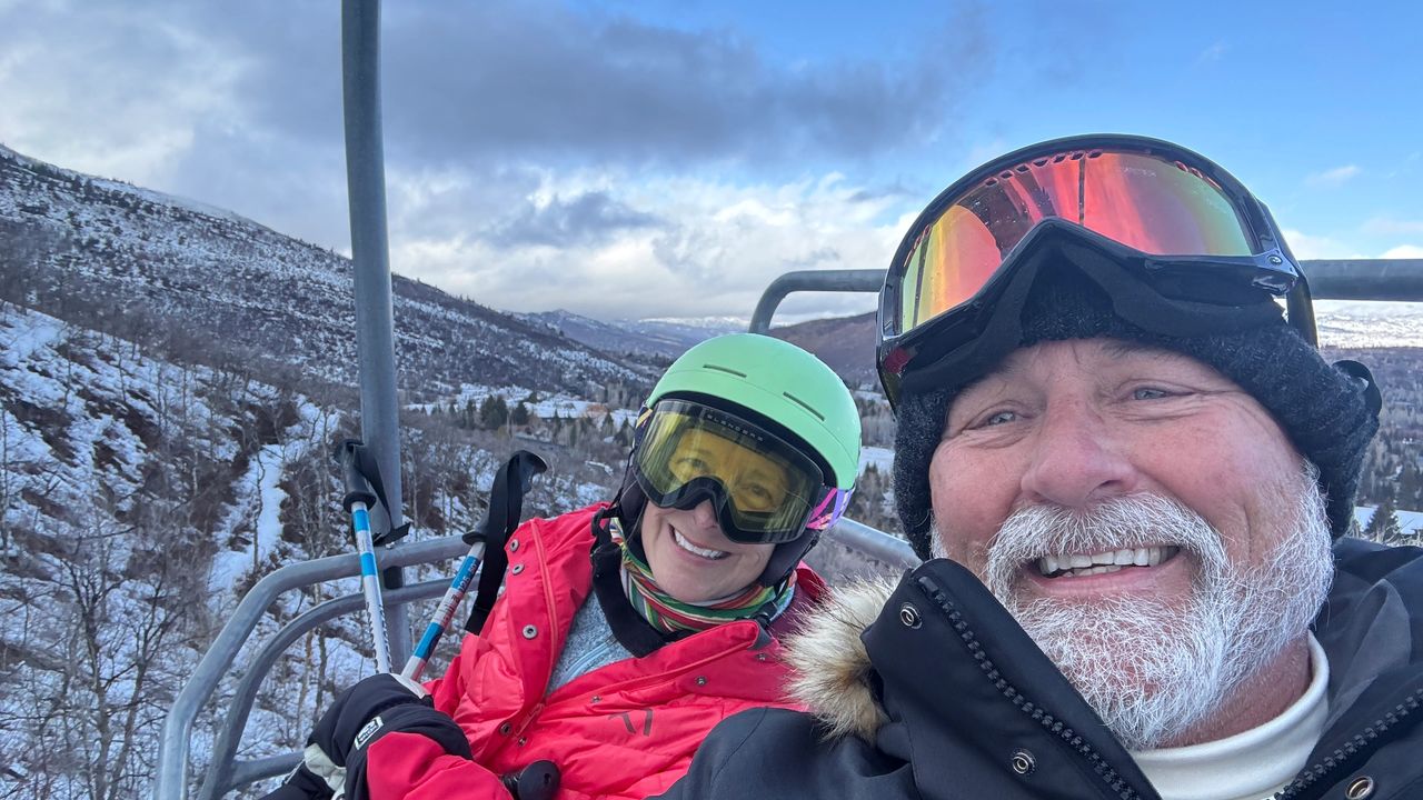 Diana and Alan on the last lift of the day