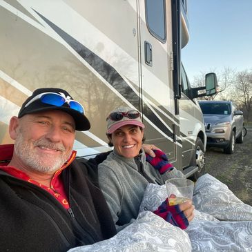 Alan and Yoli at the RV as the adventure begins